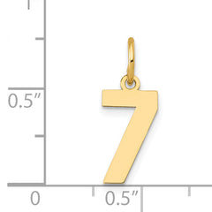 14K Gold Polished Number 7 Charm for Elegant Personalized Jewelry