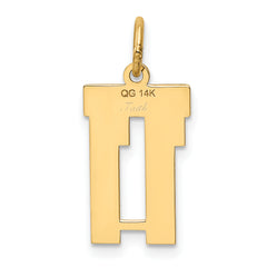 14K Gold Small Polished Number 11 Charm Laser Cut, Elegant Yellow