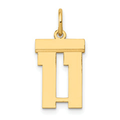 14k Small Polished Number 11 Charm