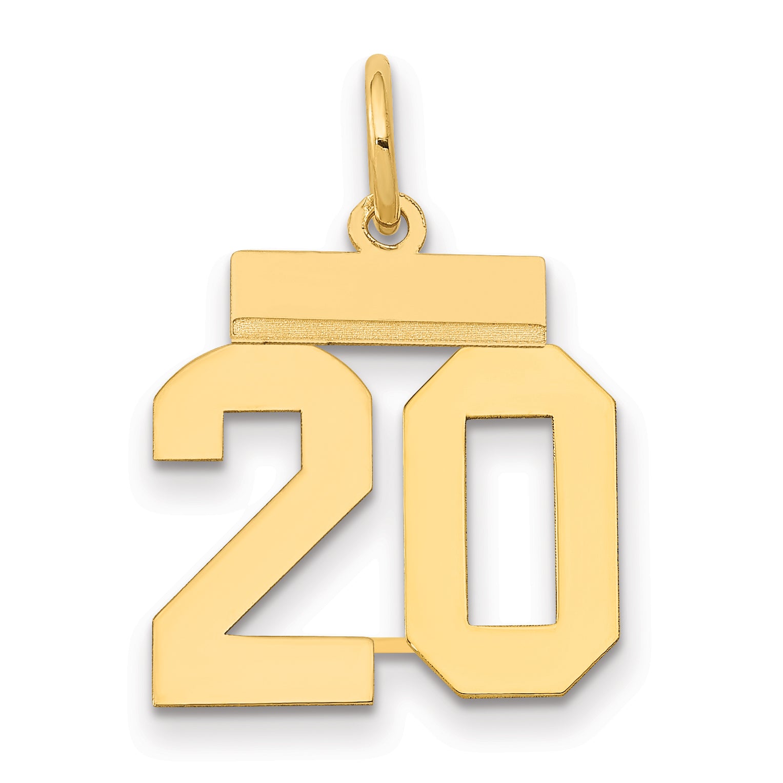 14k Small Polished Number 20 Charm