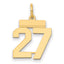 14k Small Polished Number 27 Charm