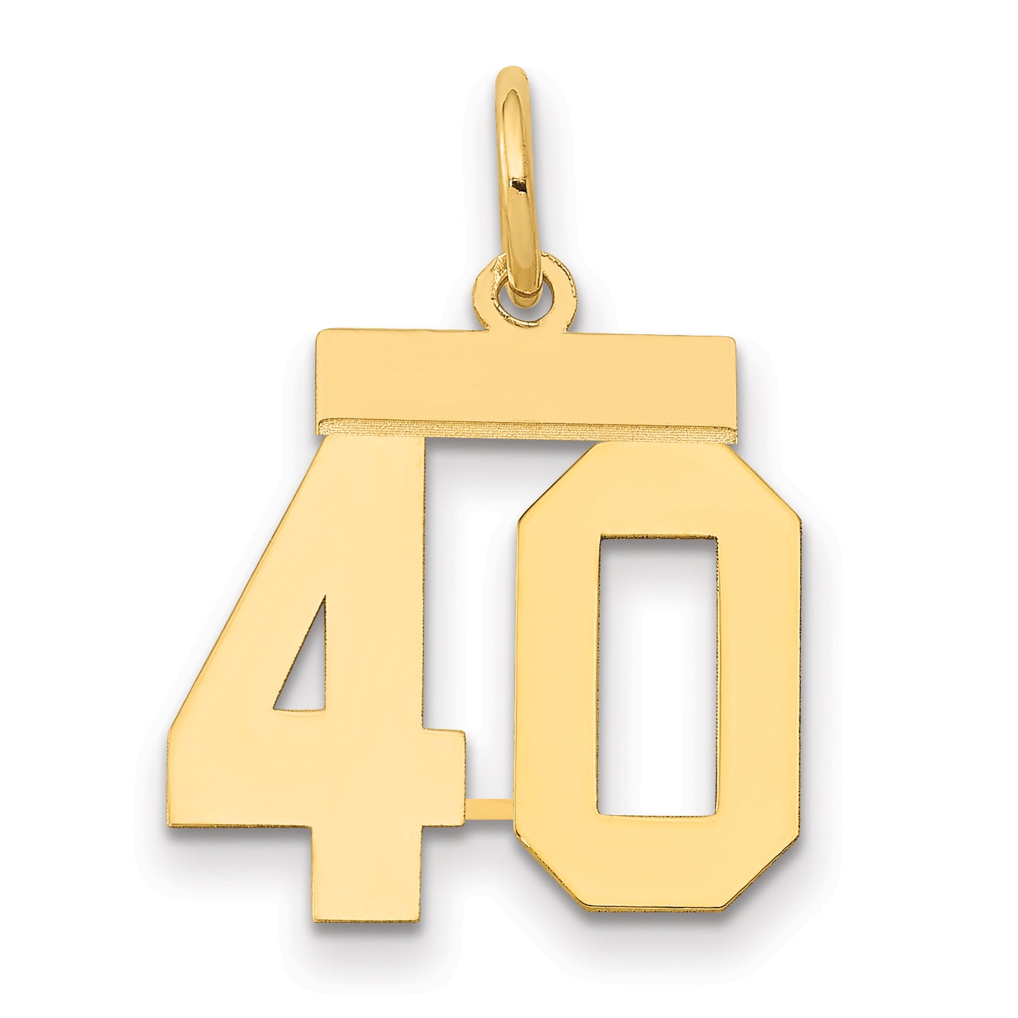 14k Small Polished Number 40 Charm