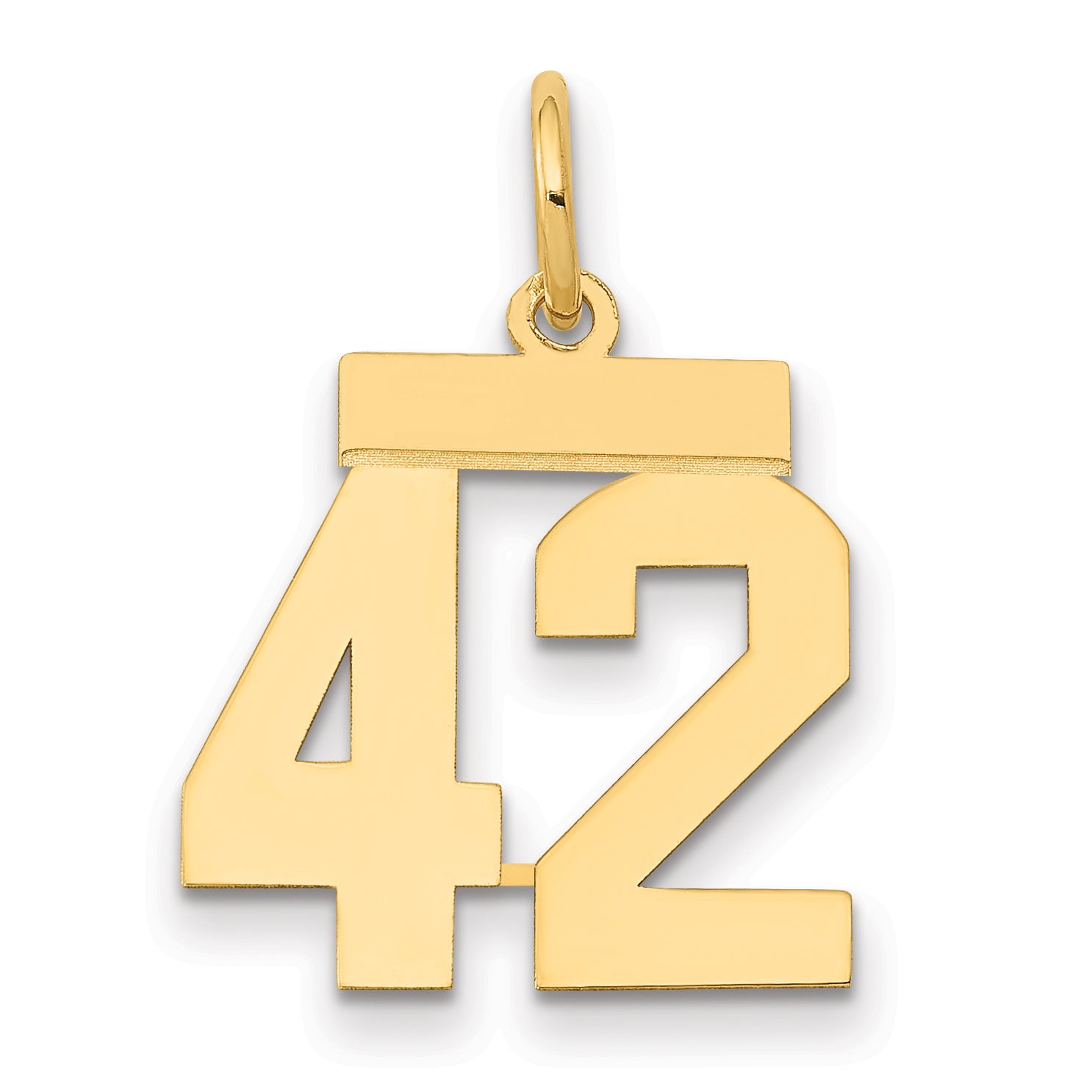 14k Small Polished Number 42 Charm