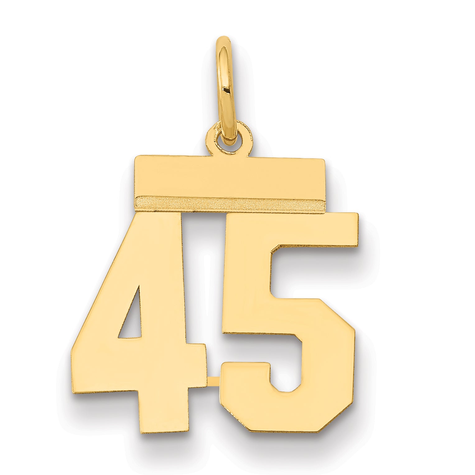 14k Small Polished Number 45 Charm