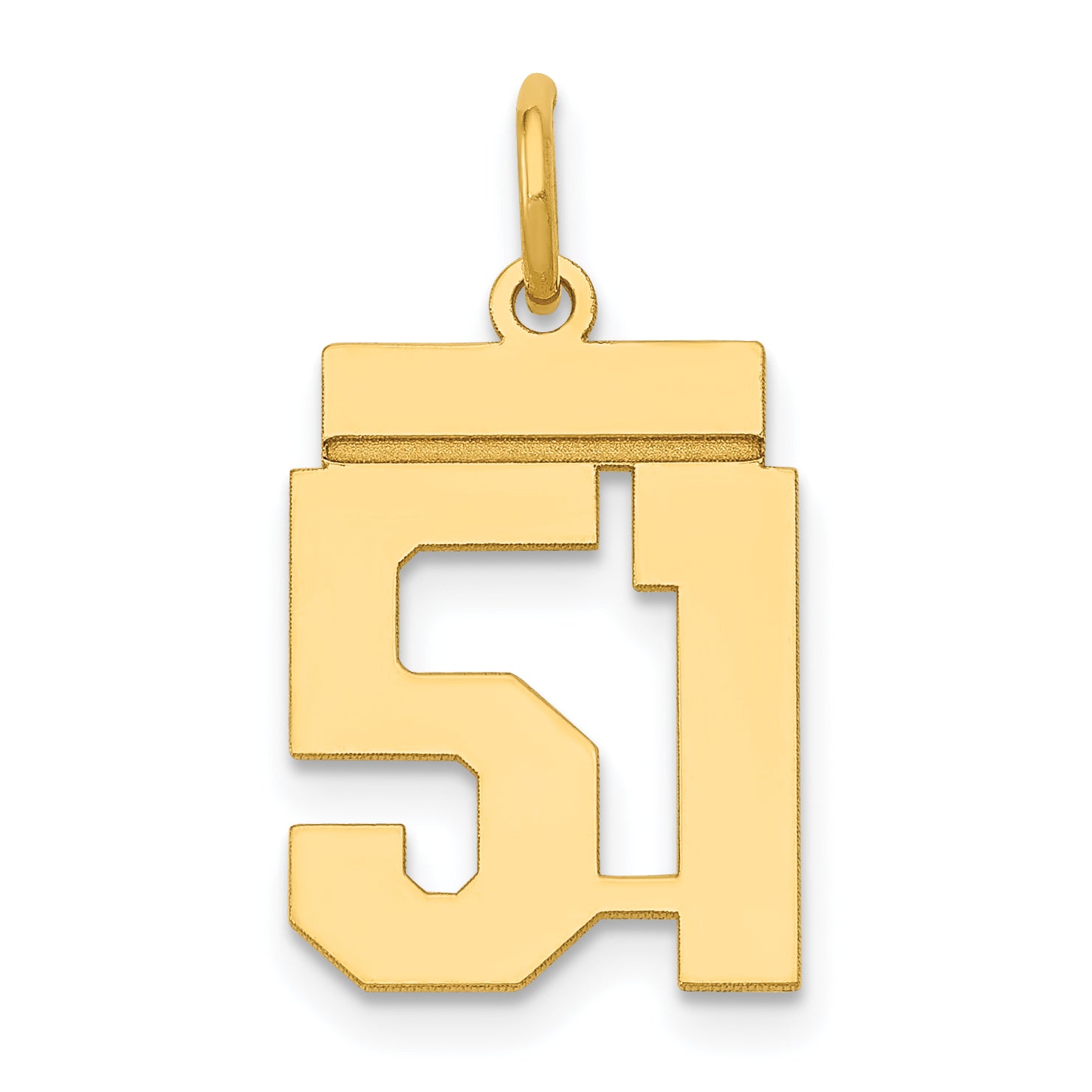 14k Small Polished Number 51 Charm