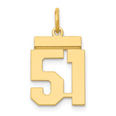14k Small Polished Number 51 Charm