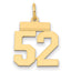 14k Small Polished Number 52 Charm