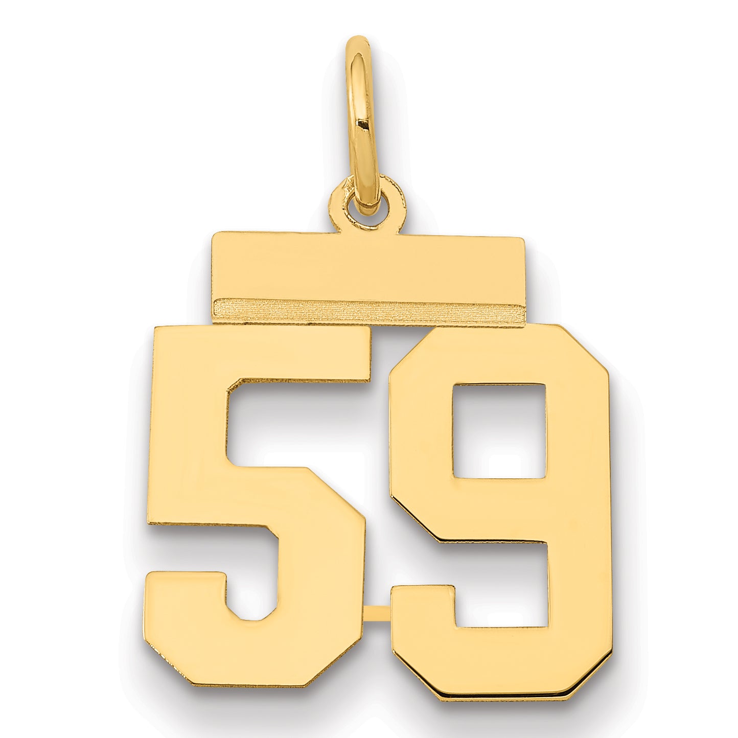 14k Small Polished Number 59 Charm