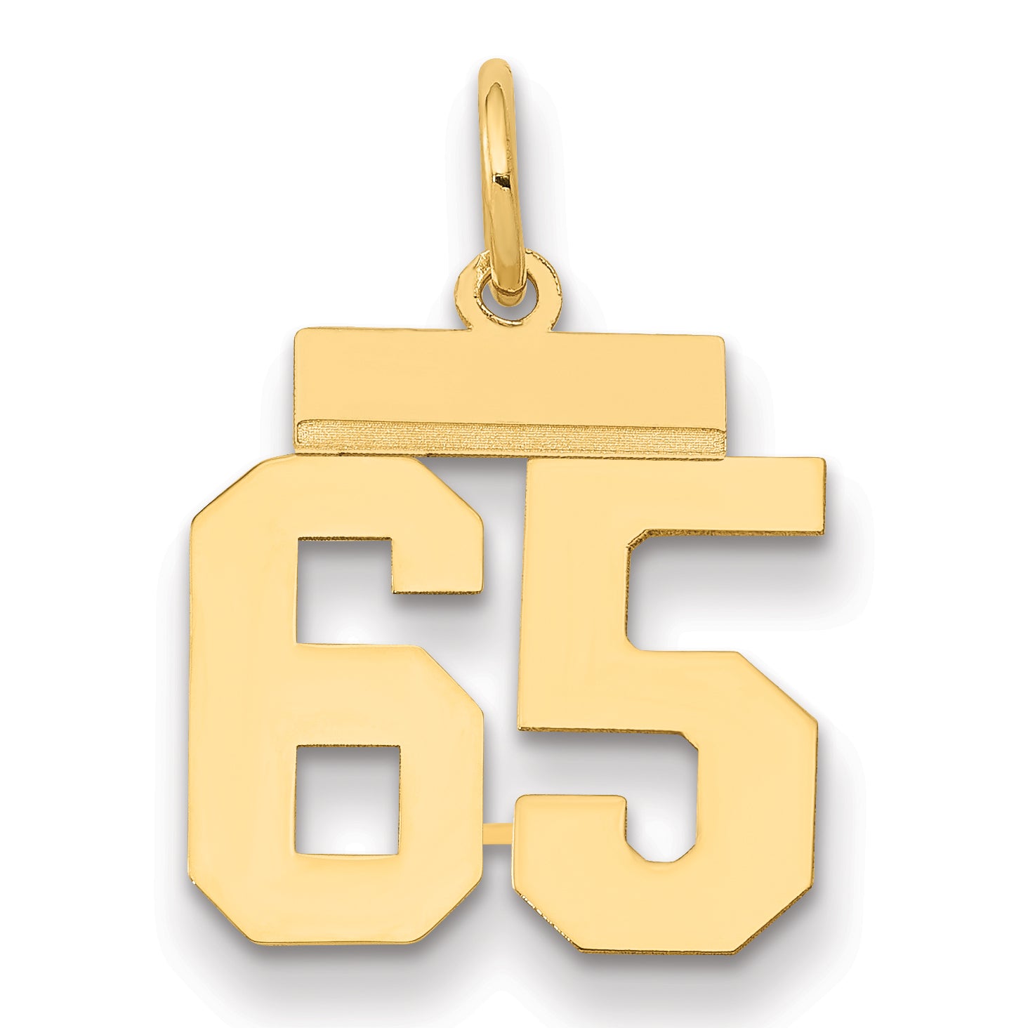 14k Small Polished Number 65 Charm