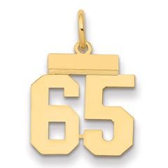 14k Small Polished Number 65 Charm