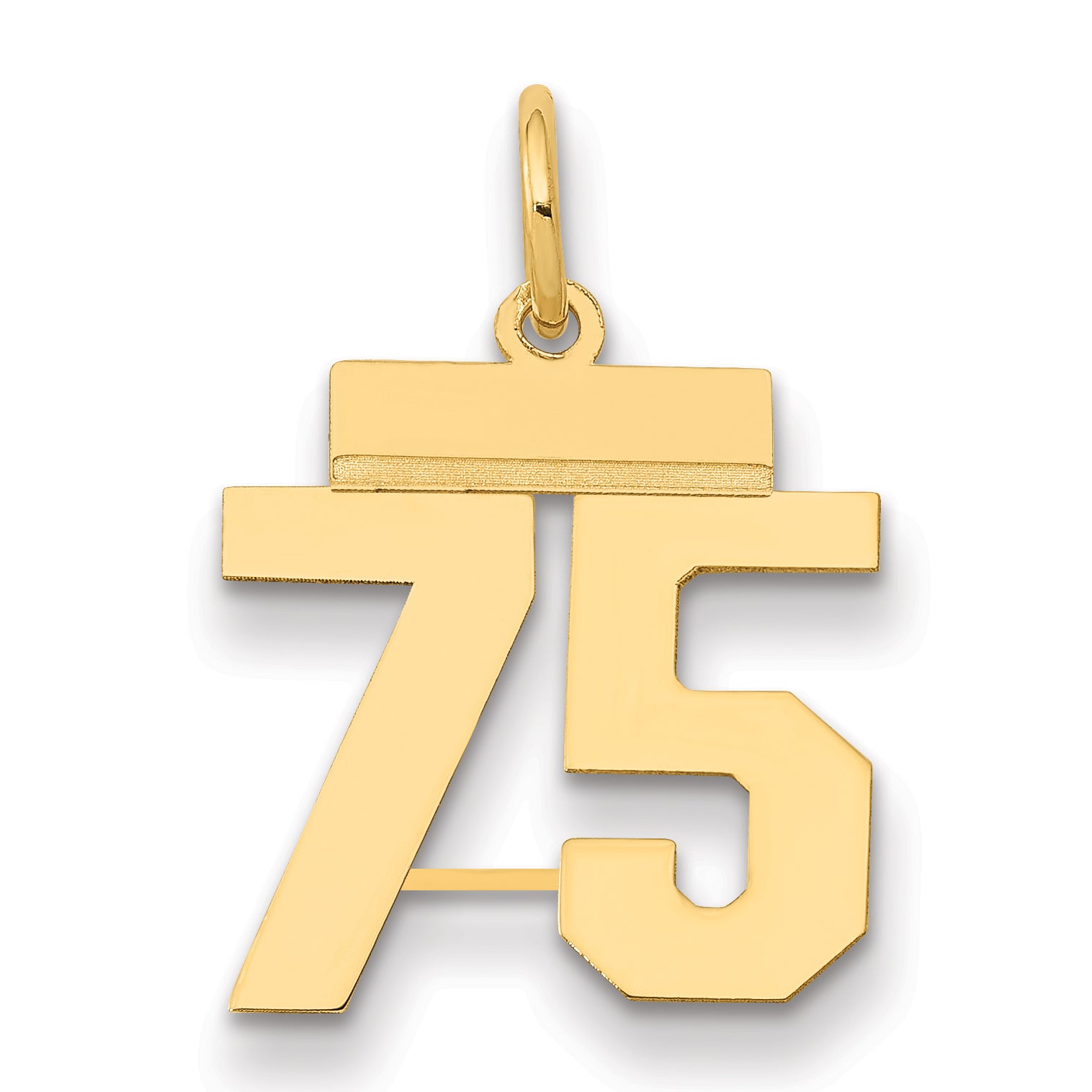 14k Small Polished Number 75 Charm