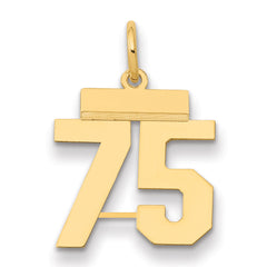 14k Small Polished Number 75 Charm