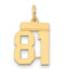 14k Small Polished Number 81 Charm