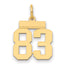 14k Small Polished Number 83 Charm