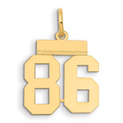 14k Small Polished Number 86 Charm