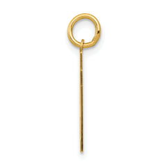 14K Gold Small Polished Number 87 Charm Laser Cut Elegant Design