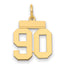 14k Small Polished Number 90 Charm