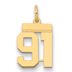 14k Small Polished Number 91 Charm