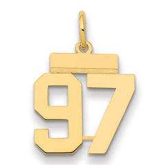 14k Small Polished Number 97 Charm