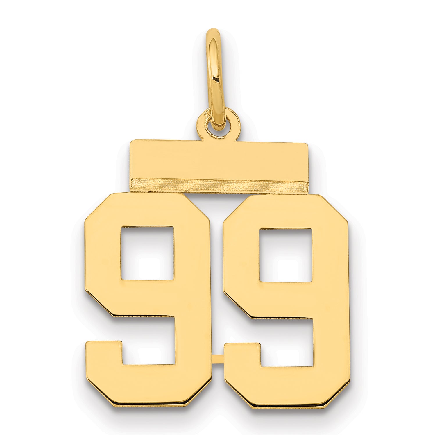 14k Small Polished Number 99 Charm
