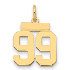 14k Small Polished Number 99 Charm