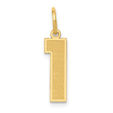14k Medium Satin Number 1 Charm