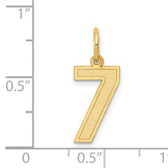 14k Medium Satin Number 7 Charm