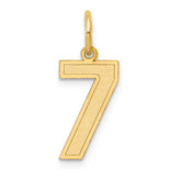 14k Medium Satin Number 7 Charm