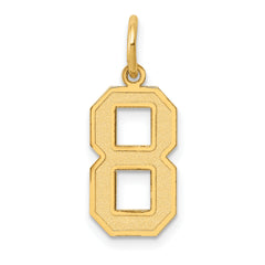14k Medium Satin Number 8 Charm