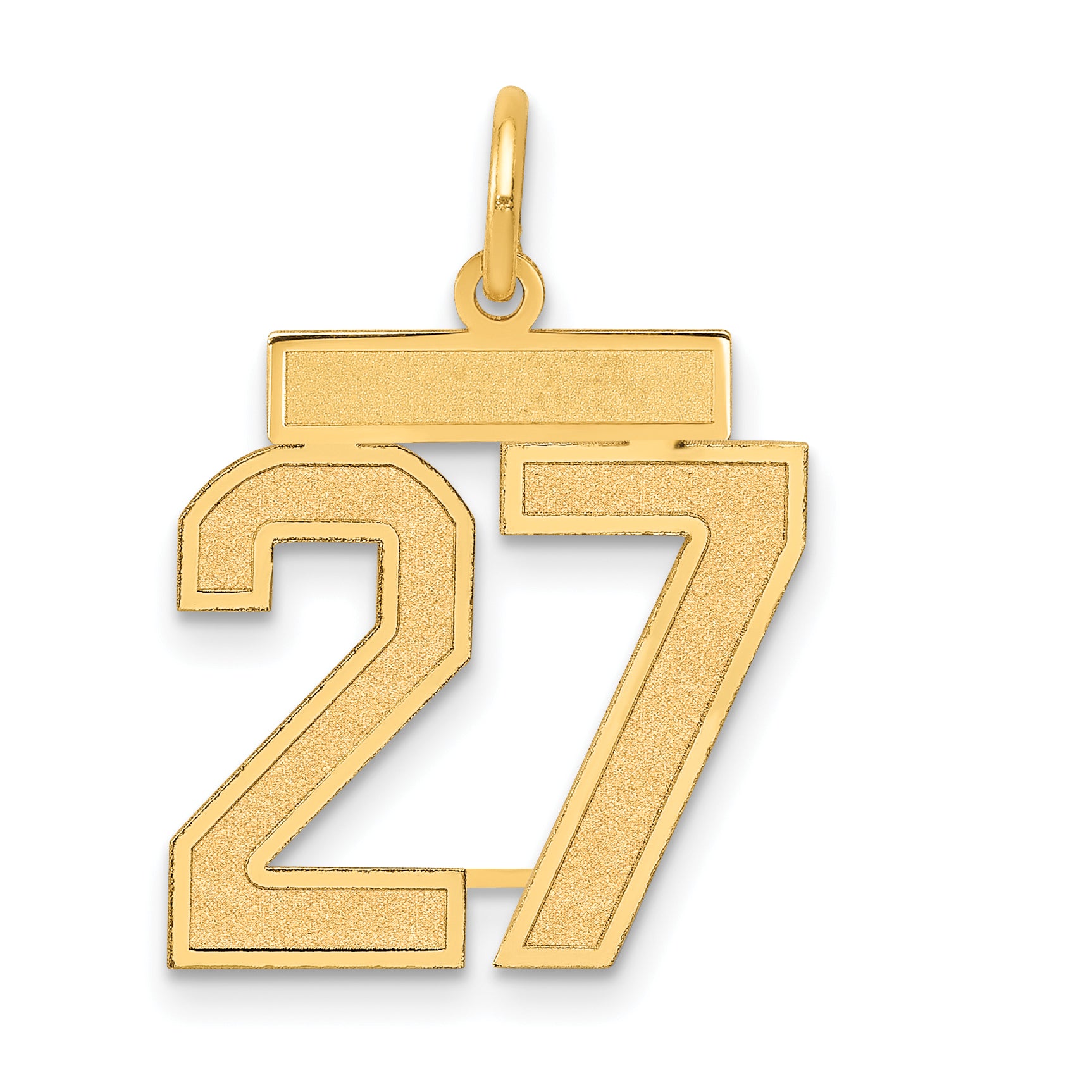 14k Medium Satin Number 27 Charm