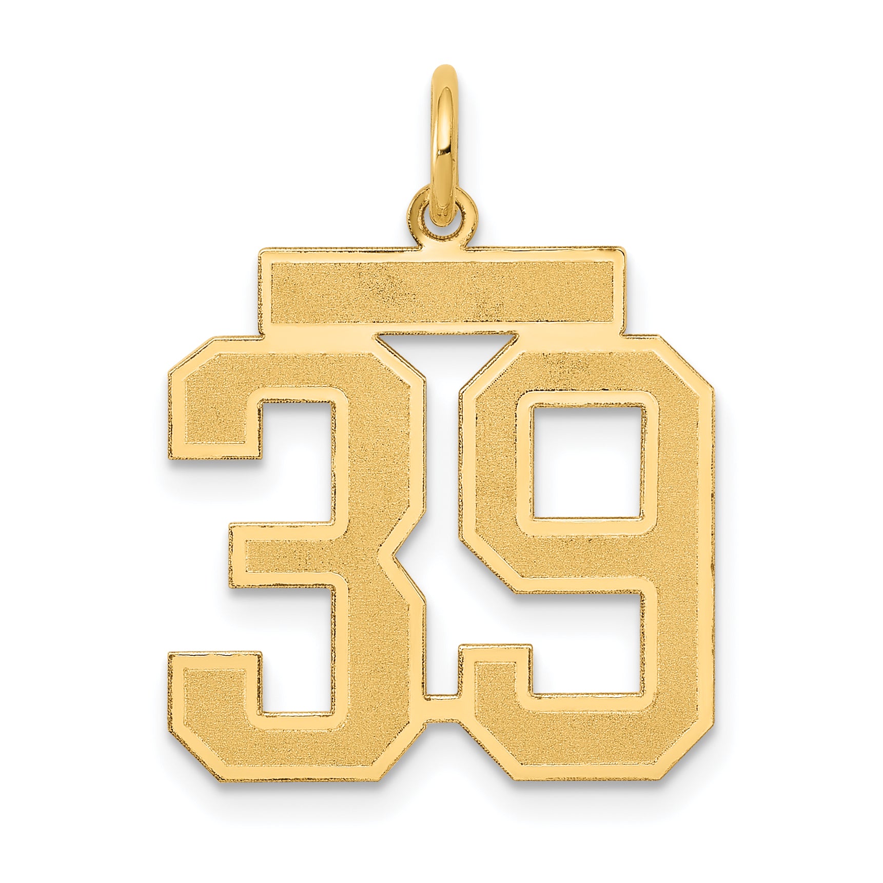 14k Medium Satin Number 39 Charm