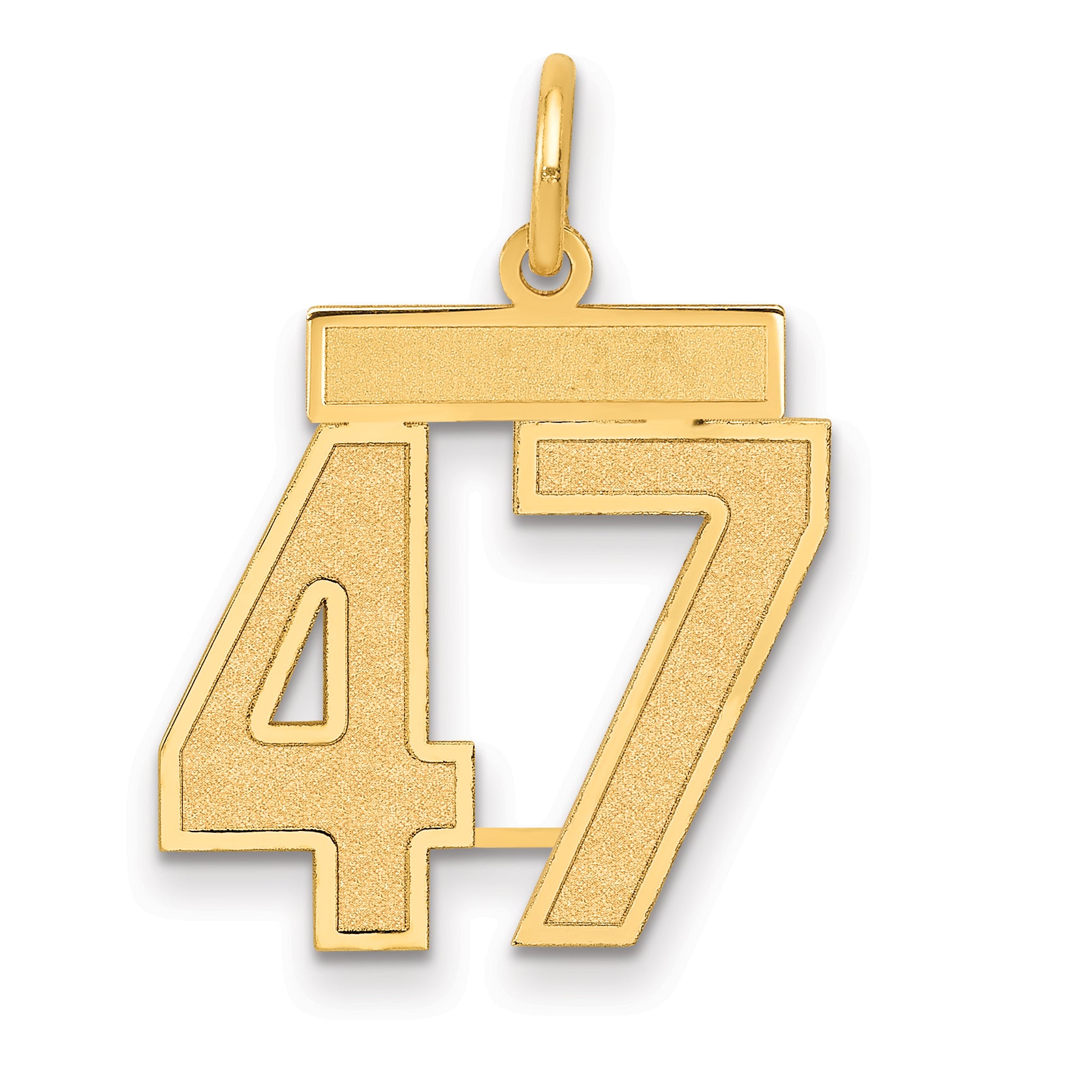 14k Medium Satin Number 47 Charm