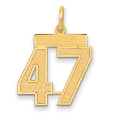 14k Medium Satin Number 47 Charm