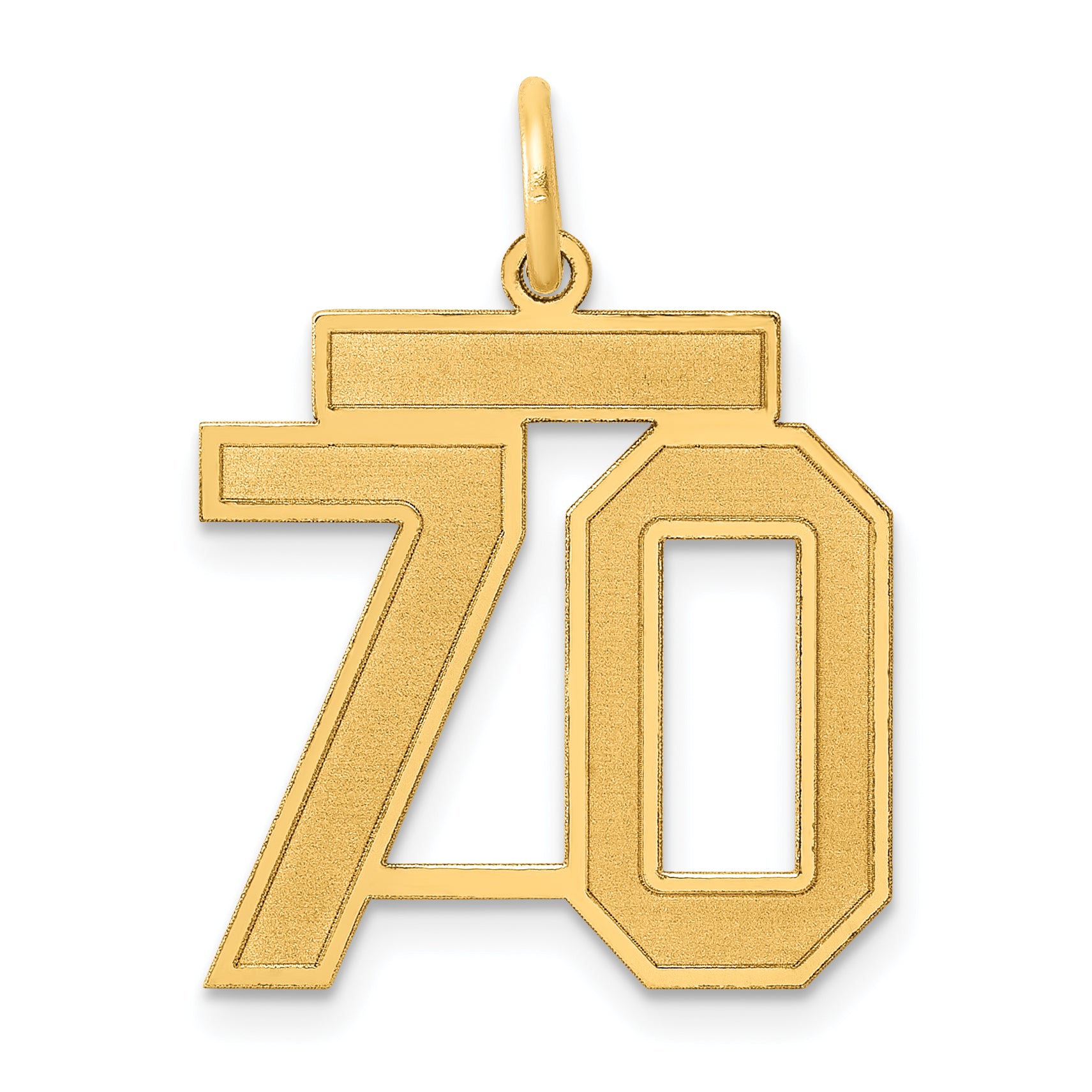 14k Medium Satin Number 70 Charm