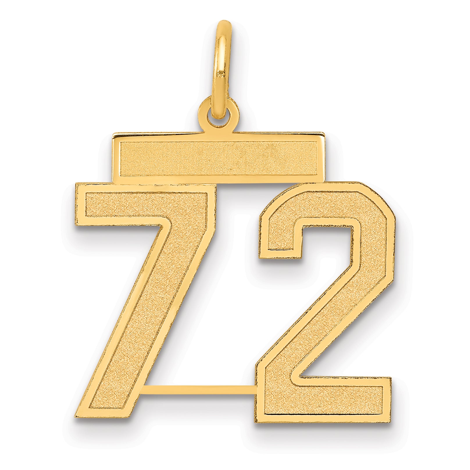 14k Medium Satin Number 72 Charm