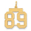 14k Medium Satin Number 89 Charm