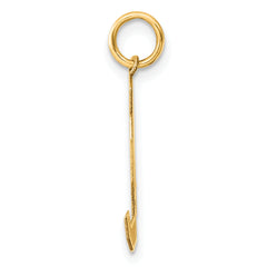 14K Gold Satin Finish Number 94 Charm Medium, Laser-Cut Design
