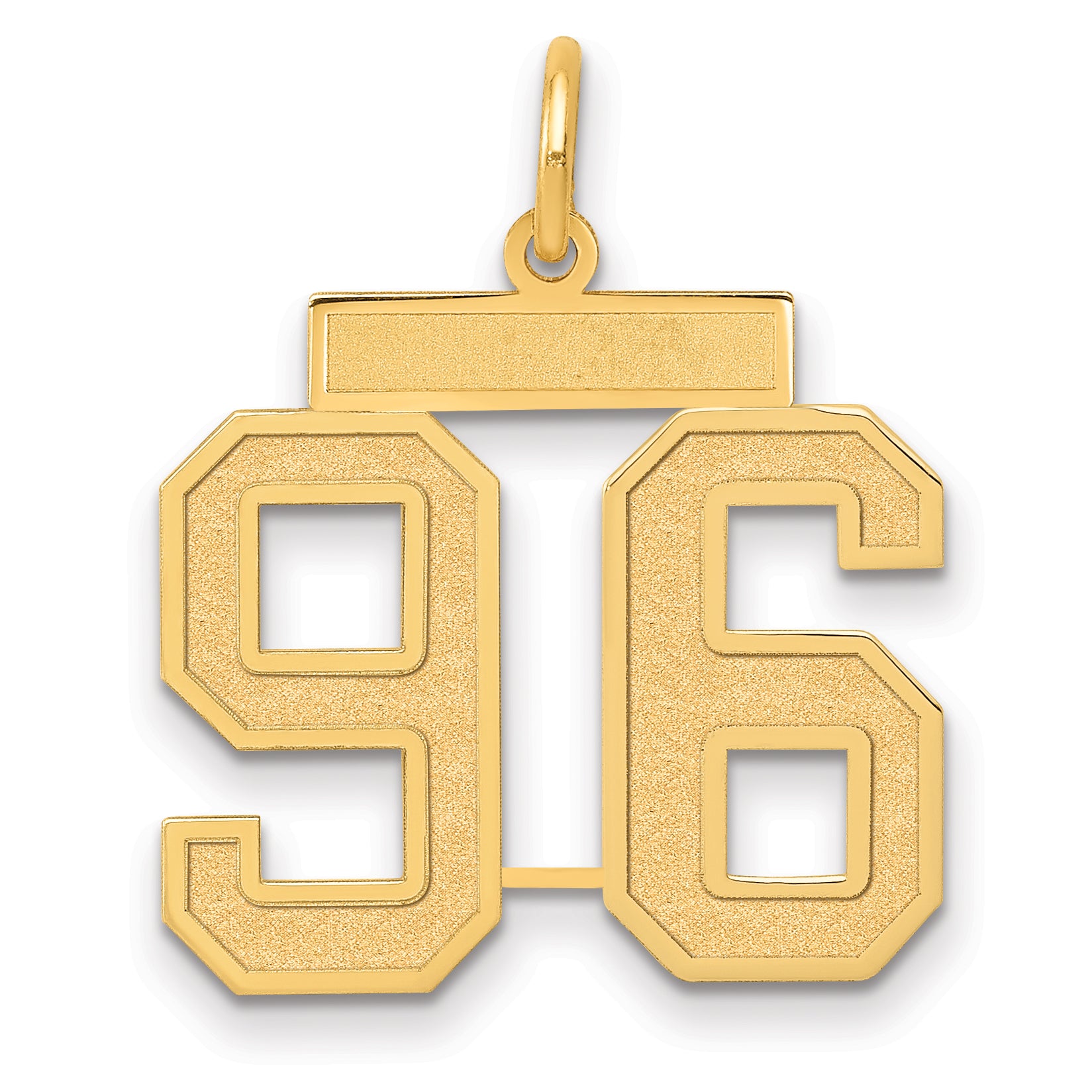 14k Medium Satin Number 96 Charm