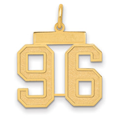 14k Medium Satin Number 96 Charm