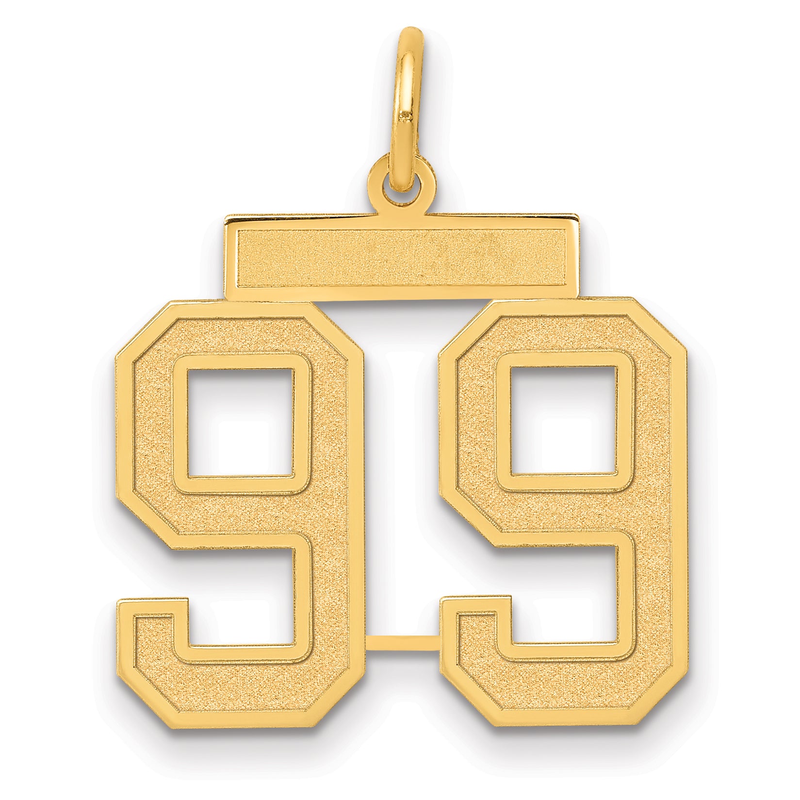 14k Medium Satin Number 99 Charm