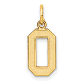 14k Small Satin Number 0 Charm