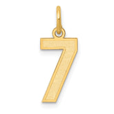 14k Small Satin Number 7 Charm