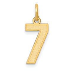 14k Small Satin Number 7 Charm