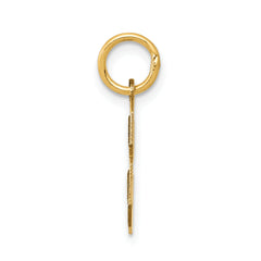 14K Gold Satin Number 8 Charm Laser Cut, Brushed Finish, Small