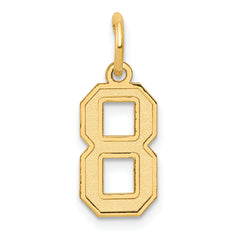 14k Small Satin Number 8 Charm