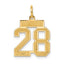 14k Small Satin Number 28 Charm