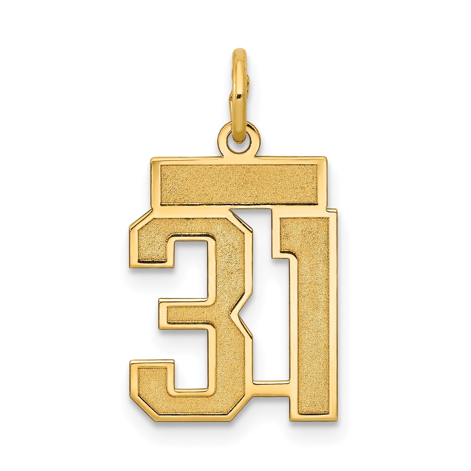 14k Small Satin Number 31 Charm
