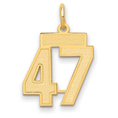14k Small Satin Number 47 Charm