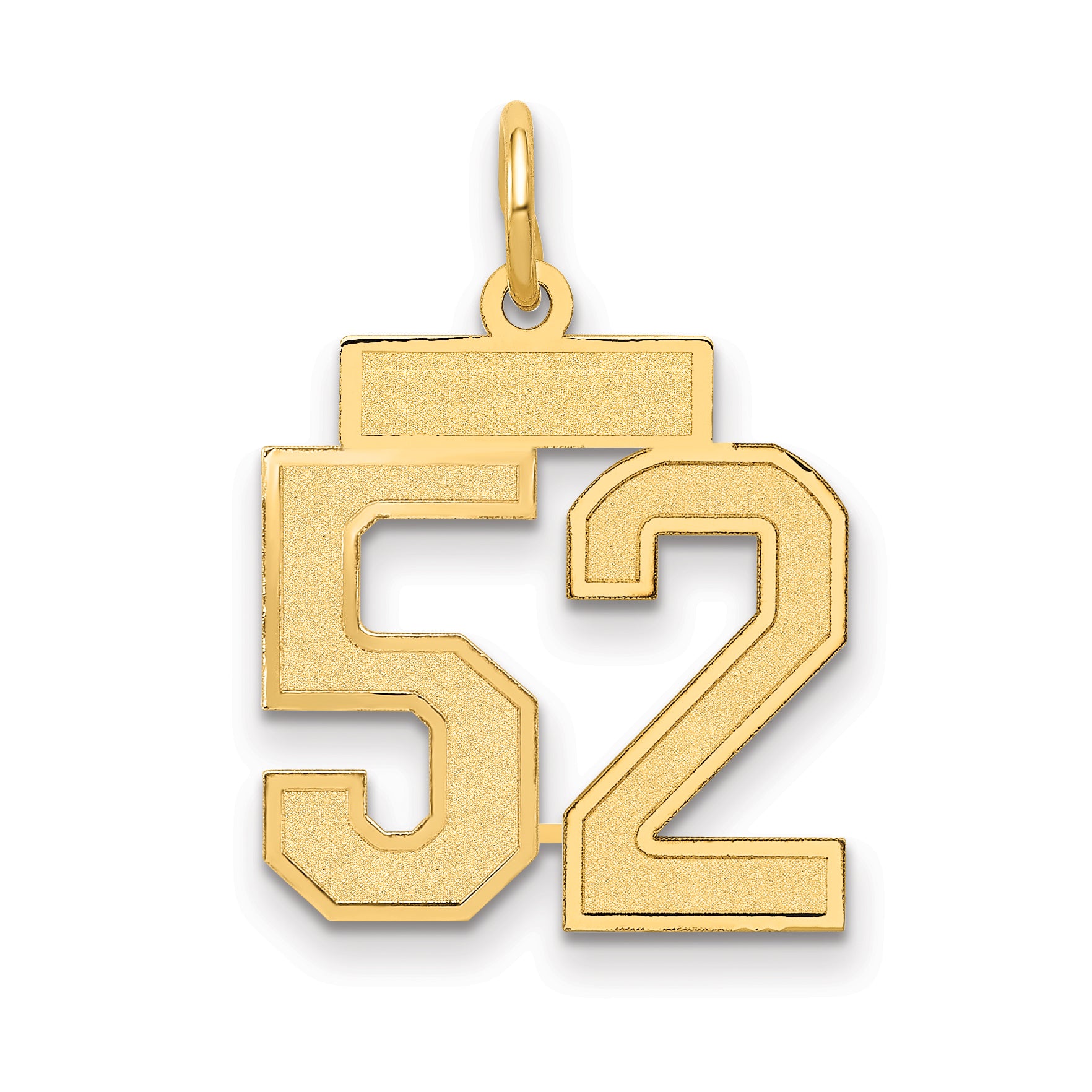 14k Small Satin Number 52 Charm