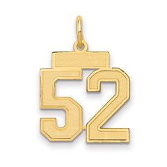 14k Small Satin Number 52 Charm
